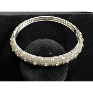 Sequin Nordstrom Colorful Thin Silver Tone Enamel Hinge Bangle $25 NWOT #140